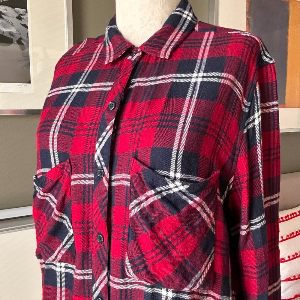 Rails Button Down Plaid Loose Top With Double Poc… - image 4